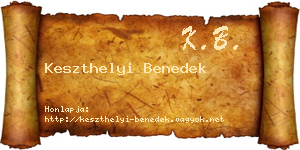Keszthelyi Benedek névjegykártya